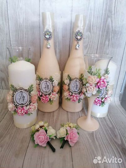 Фужеры и шампанское на свадьбу