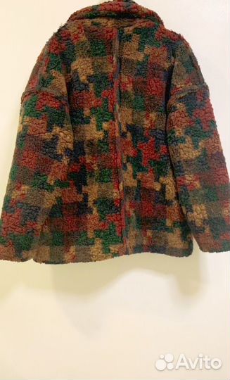 Меховое пальто-шуба в стиле пэчворк