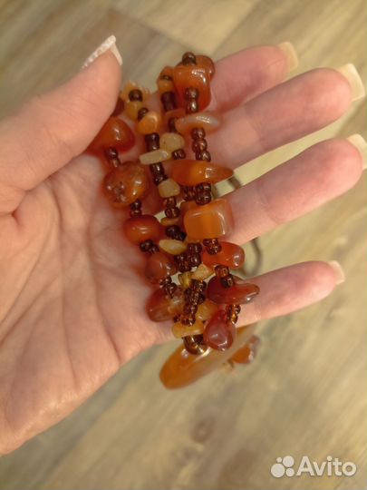 Колье ожерелье сердолик крупный СССР