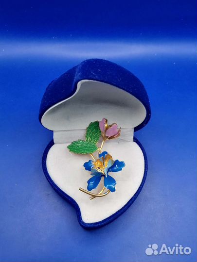 Брошь Брошка Винтаж Чехия Эмаль