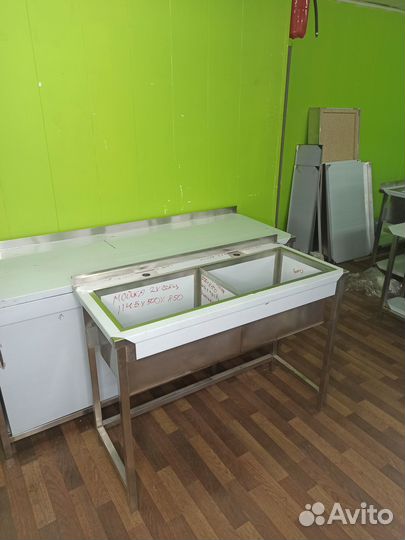 Двух моечная ванна из нержавеющей стали 1145x500