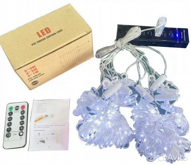 Гирлянда штора 3х2 белая