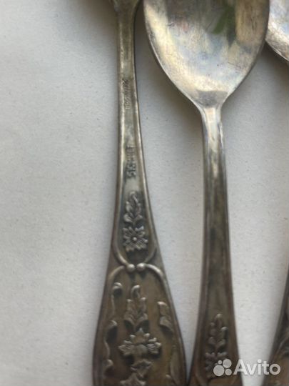 Чайные ложки (комплект 6)из мельхиора СССР