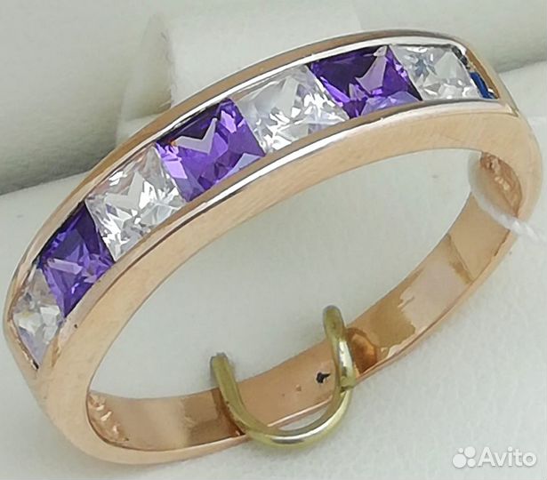 Кольцо / размер 16,5 / 2,00г / Золото585 / фианиты квадрат