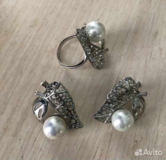 Набор серьги и кольцо