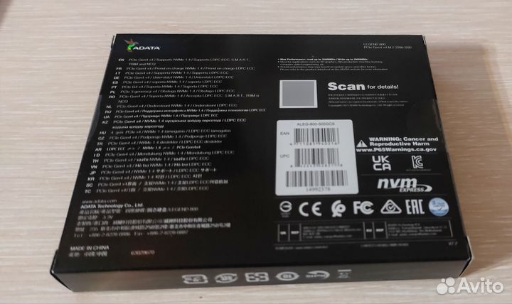 SSD накопитель M.2 nvme Adata Legend 800, 500 Gb