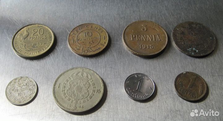 Монеты царская Россия медь и серебро, Франция, др