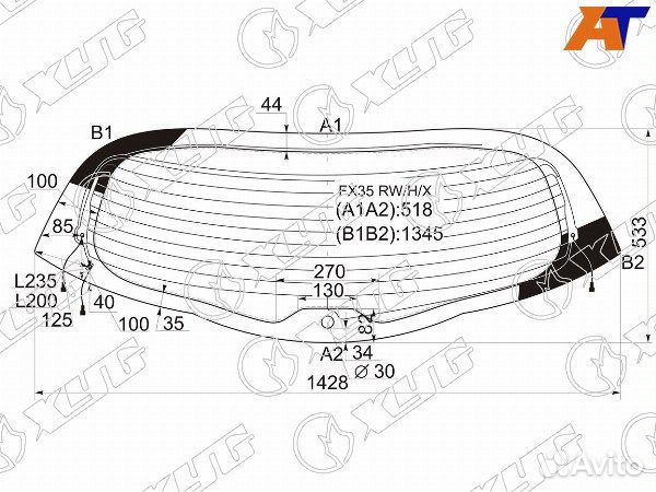 Стекло заднее infiniti FX45