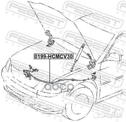 Трос привода открывания замка капота toyota Cam