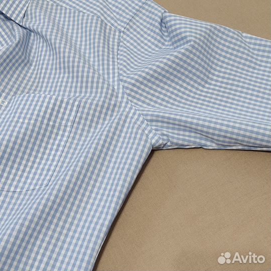 Рубашка Olymp Luxor 39 ворот голубая в клетку