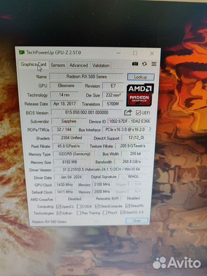 Sapphire Nitro + RX580 8GB