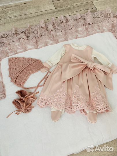 Конверт на выписку с платьем для девочки