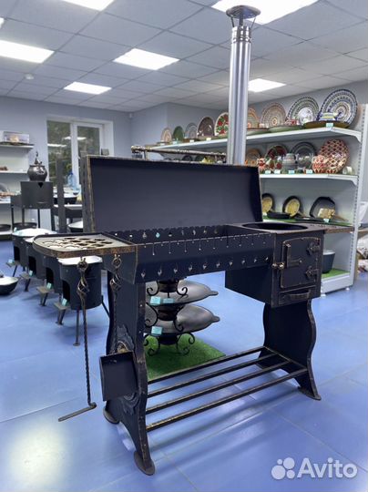 Мангал с печью под казан