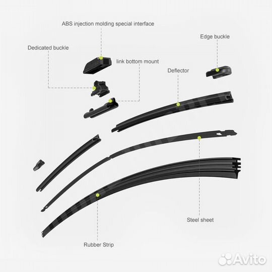 Бескаркасные щетки, дворники audi, ауди А6 C4