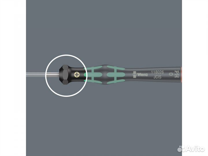 2054 Hex-Plus Kraftform Micro Отвёртка с внешним шестигранником прецизионная, 3 x 60 мм Wera WE-1180