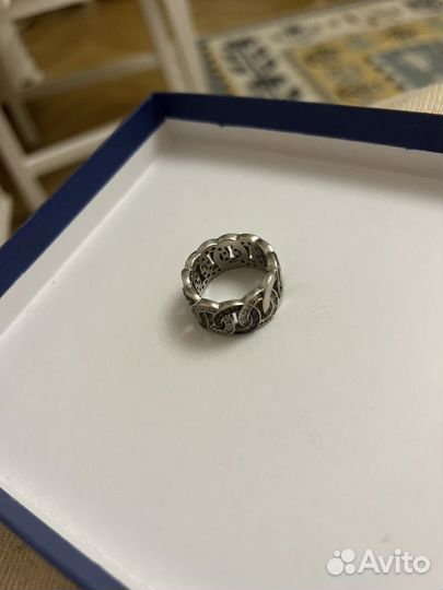 Серебряное кольцо с сапфирами и фианитами 18-18,5