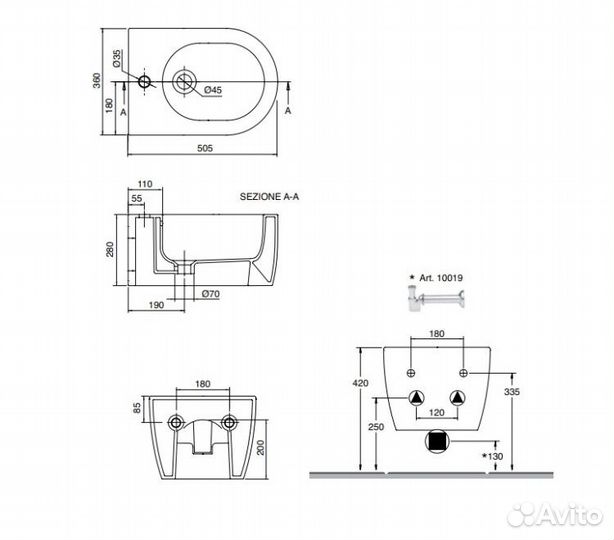 Биде Scarabeo Moon 5521