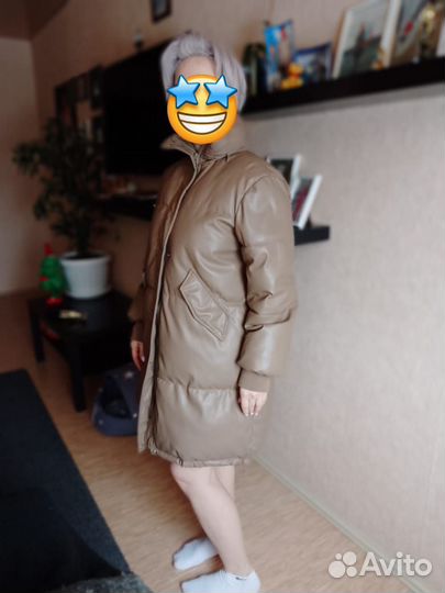 Молный кожаный плащ
