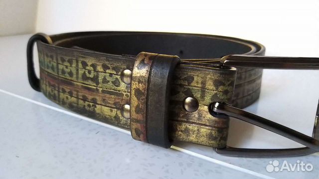Ремень кожаный мужской ручной работы