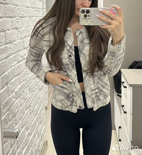 Твидовый пиджак mango