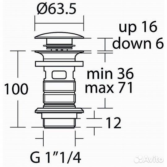 Донный клапан Ideal Standard E1482AA хром