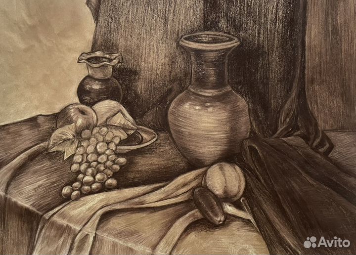 Картина на крафтовой бумаге (пастелью)