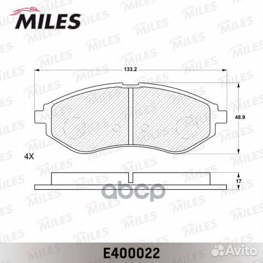 Колодки тормозные e400022 Miles