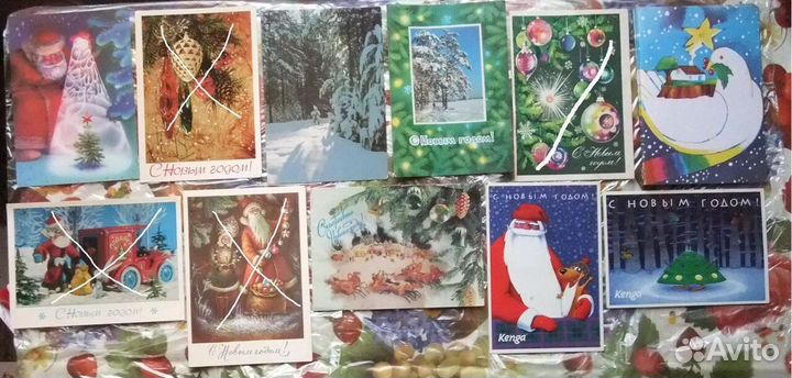 Новогодние открытки СССР советские и современные