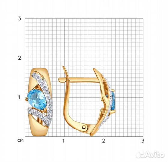 Серьги из жёлтого золота с топазом Sokolov
