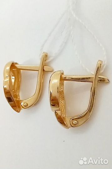 Золотые серьги с фианитом