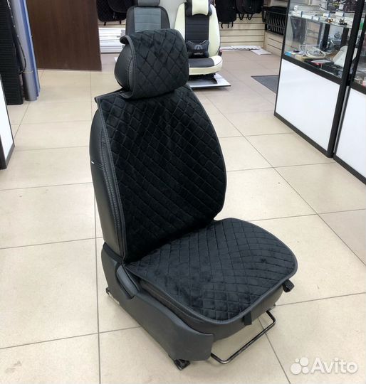 Накидки на передние сиденья из алькантары 2шт