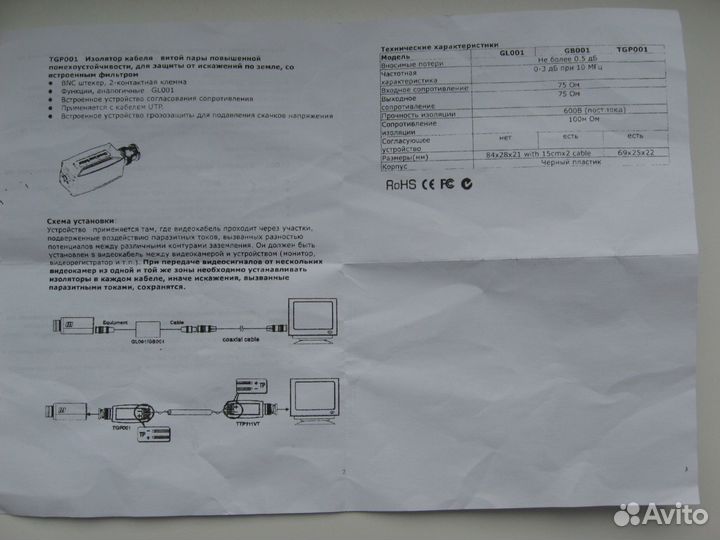 GB001 защита от искажений коаксиа. кабеля по земле