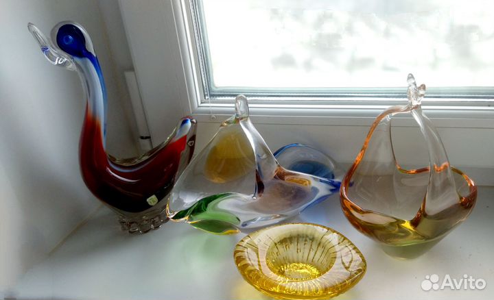 Цветное,гутное стекло Чехословакия