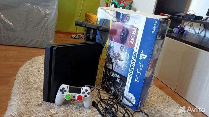 Sony PS4 slim 1tb + камера + диски