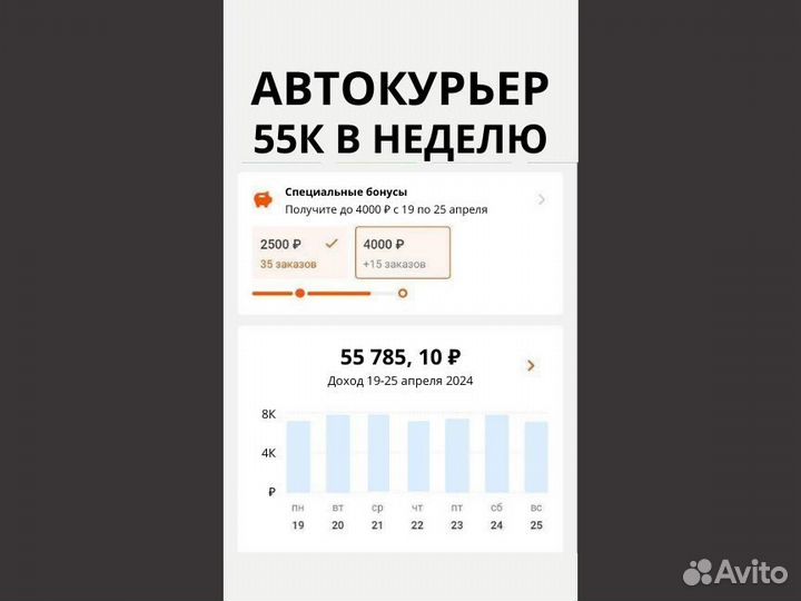 Водитель курьер на подработку - выплаты ежедневно