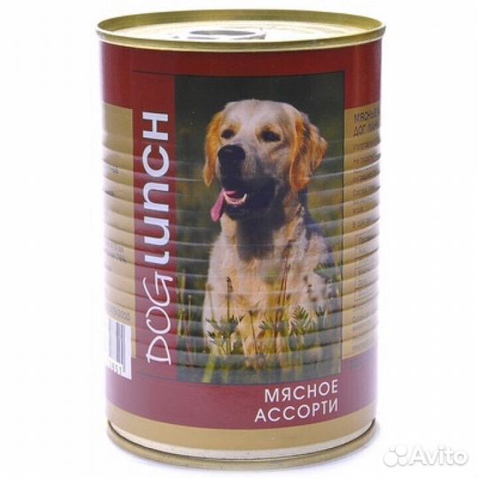 Дог ланч Консервы для собак Мясное ассорти (290006