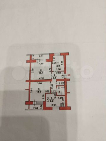 3-к. квартира, 58,2 м², 3/5 эт.