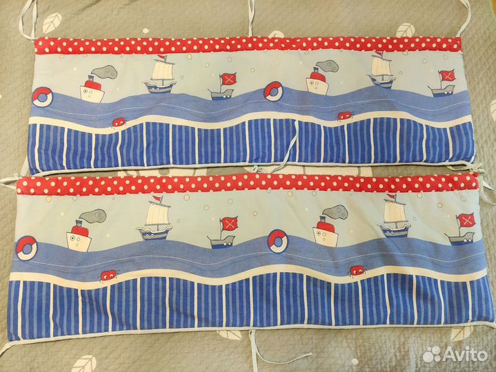 Бортики в кроватку + наматрасник