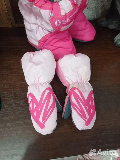 Варежки руковички и пинетки утеплённые, комплект