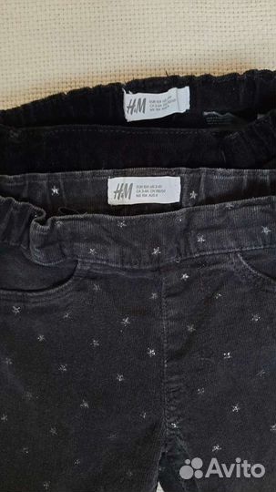 Вельветовые брюки h&m на девочку 2-3года