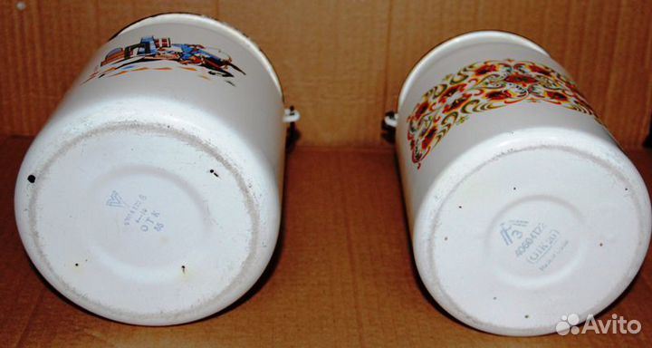 Бидон и ведро эмалированные. СССР. Винтаж