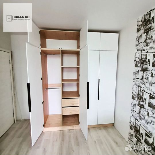 Шкаф распашной с фрезерованными фасадами