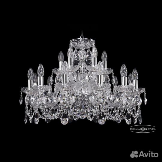 Люстра хрустальная 1402/12+6/240 Ni Bohemia Ivele