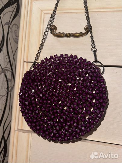 Сумка из бусин круглая