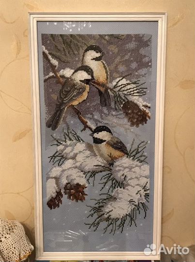 Вышивка крестом «синицы»
