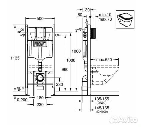 Инсталляция Grohe Rapid SL 38840000 для унитаза бе