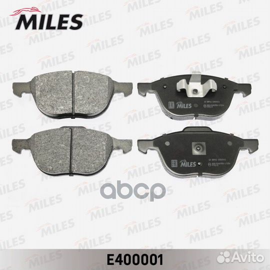 Колодки тормозные дисковые перед E400001 Miles