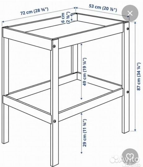 Пеленальный столик IKEA с матрасом