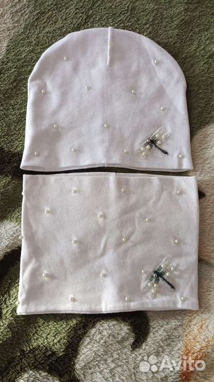 Комплект шапка и снуд для девочки