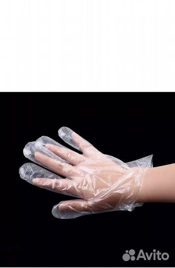 Перчатки одноразовые полиэтиленовые 100шт/упак,L